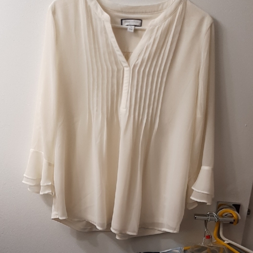 Charter Club Women's Cream Blouse